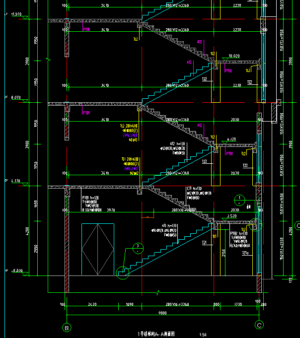楼梯剖面图的板标高与板施工图中的板结构标高差2mm应该取哪个