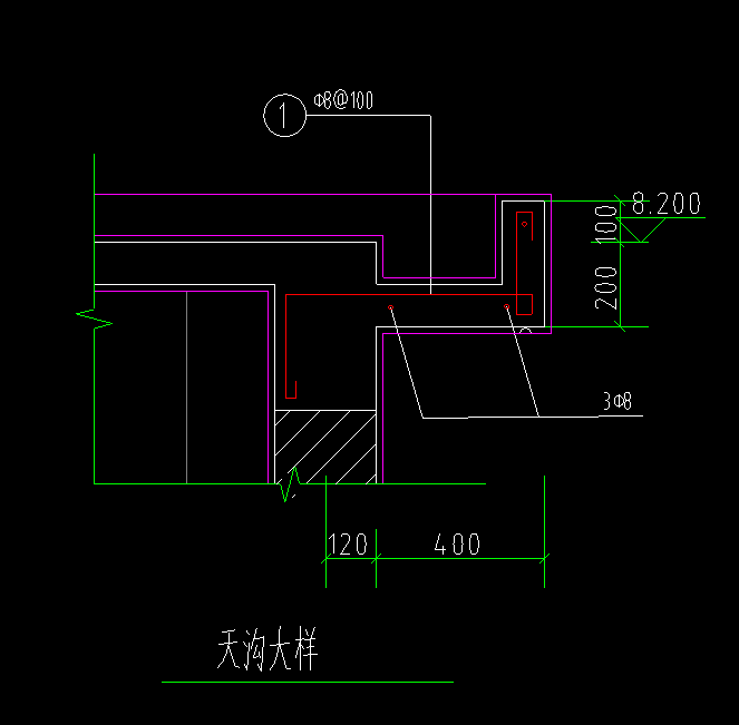 这种天沟大样怎么画,求教,谢谢