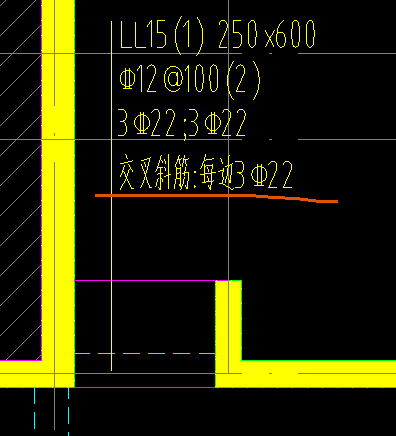 图中连梁中的交叉斜筋怎么设置(每边3c22怎么设置)