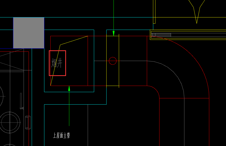 此处的风管是从这个烟井上屋面吗