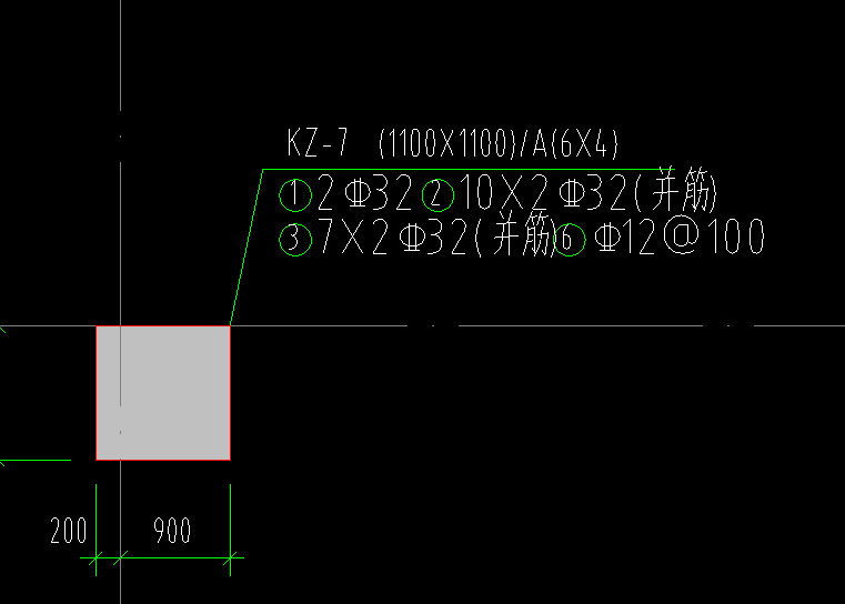 图中框架柱集中标注都代表什么意思