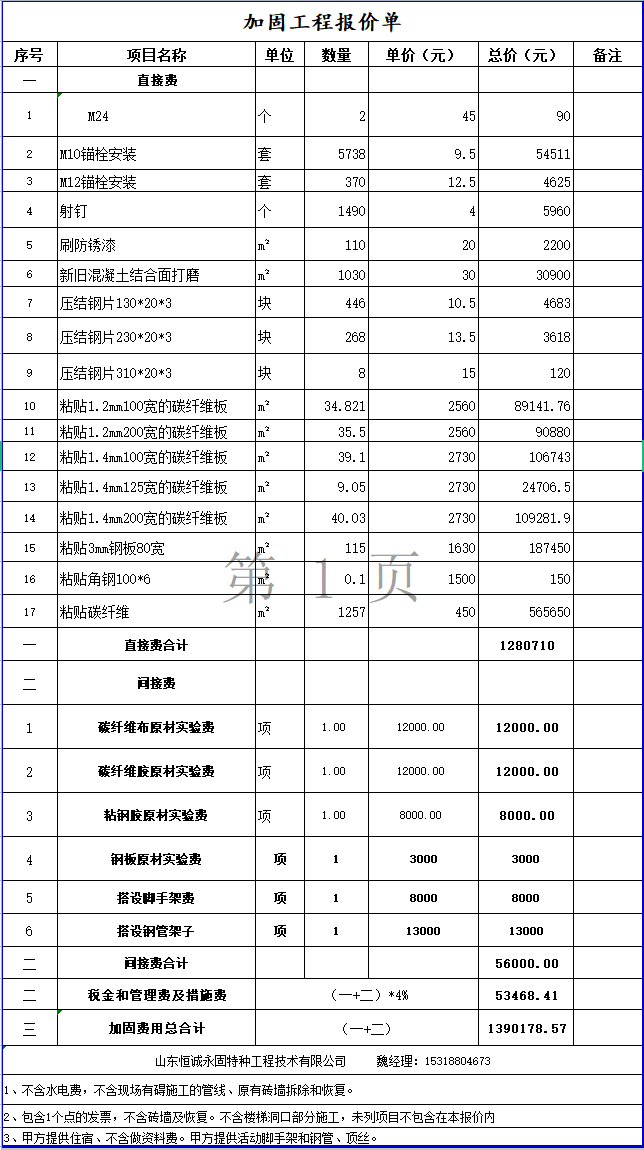 工程套價