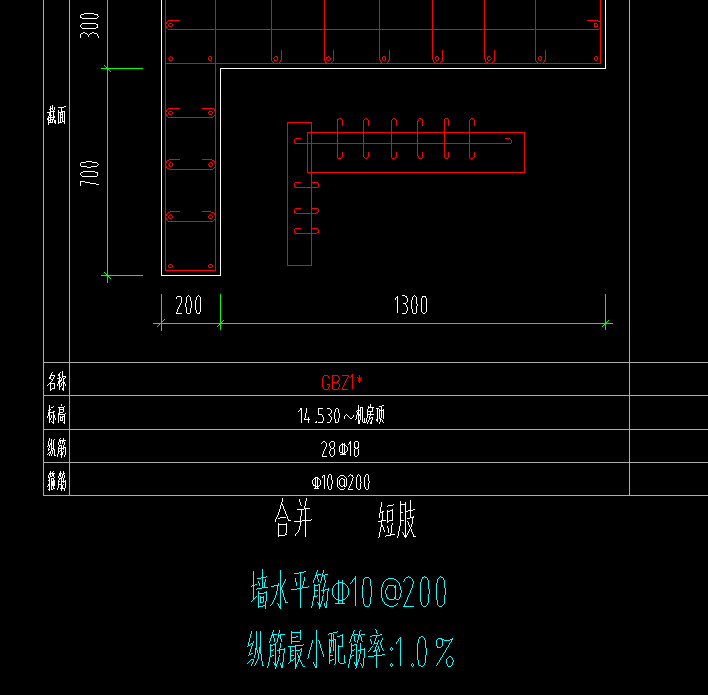 请问这个合并短肢还有墙水平筋什么意思