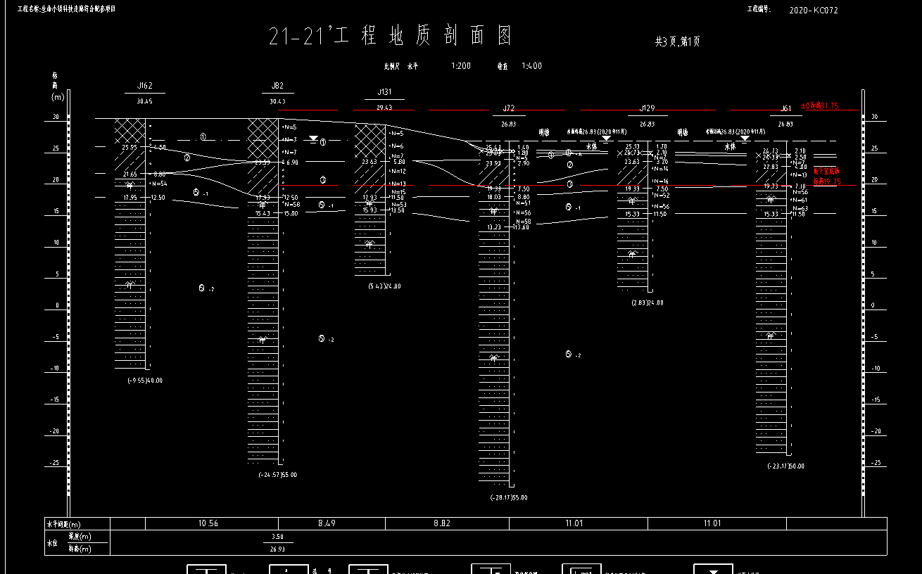 怎么根据地勘图确定桩长以图中画圈的一号桩为例请给出文字说明