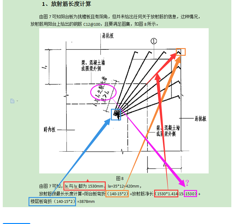 放射筋長度