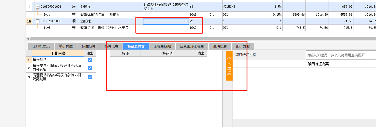 項目特征