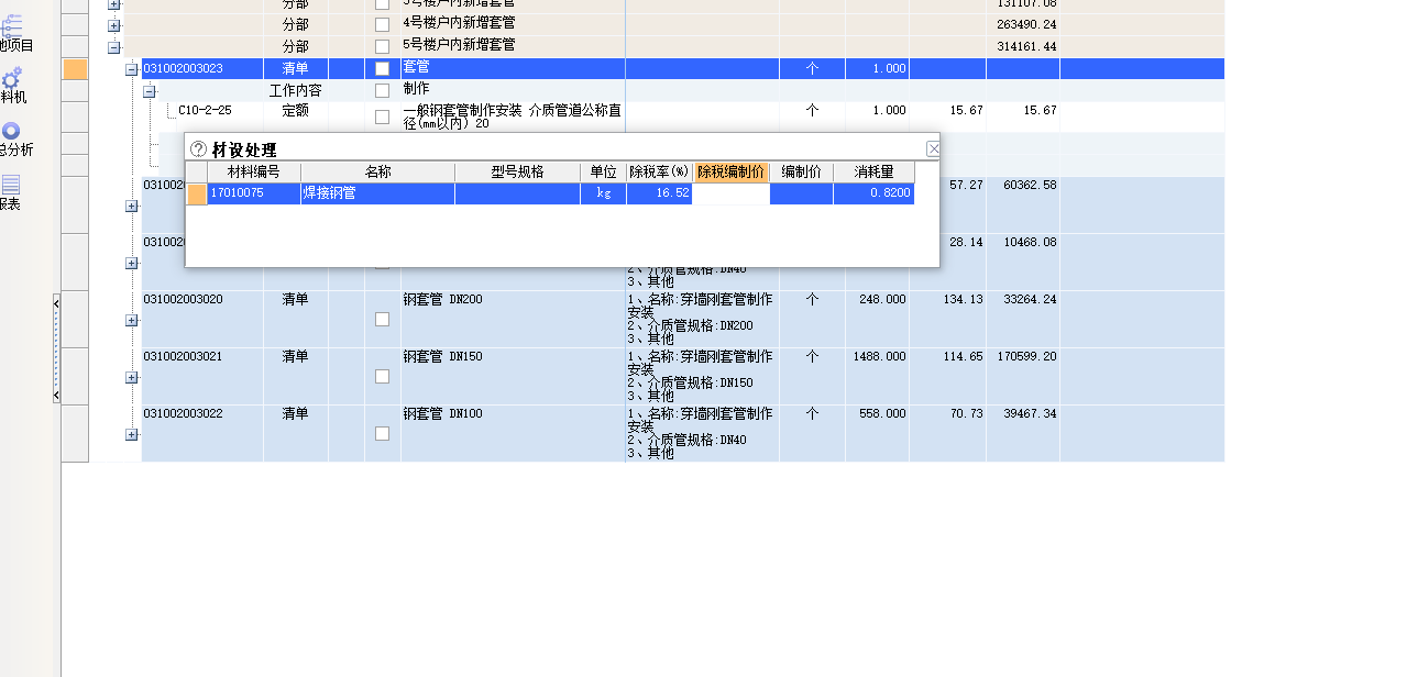 主材費