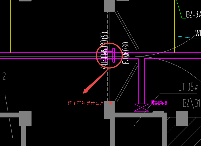 新人求教桥架穿人防墙这个符号什么意思啊图例表中没有