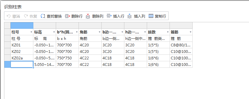 柱表