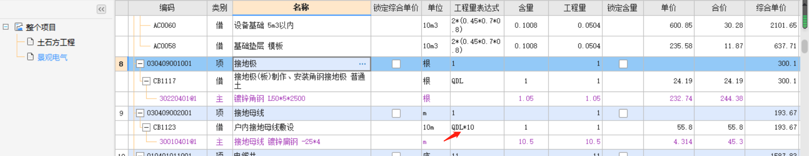 程量表達式