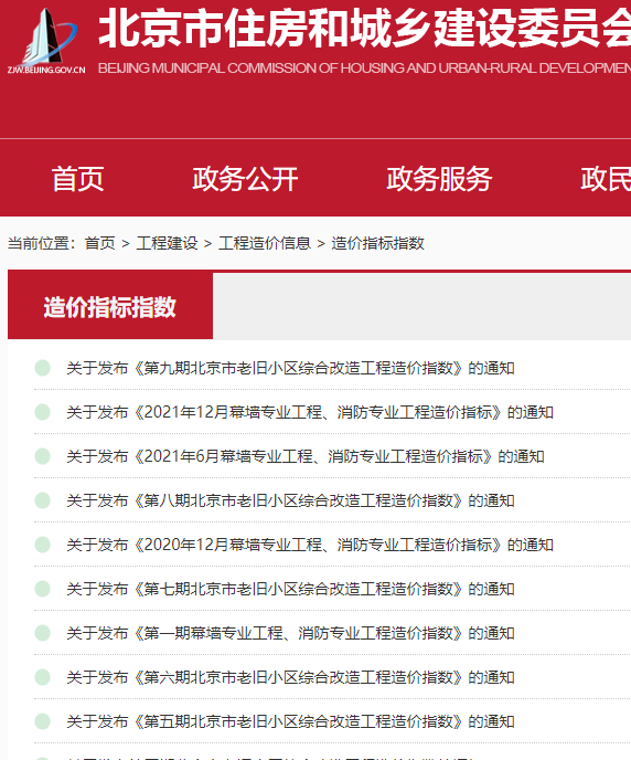 造價指標