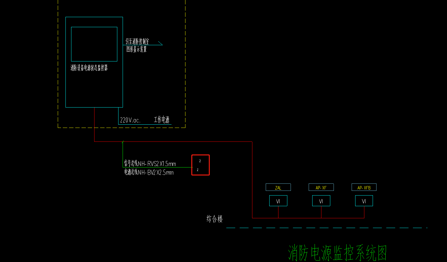 消防電源監(jiān)控系統(tǒng)圖