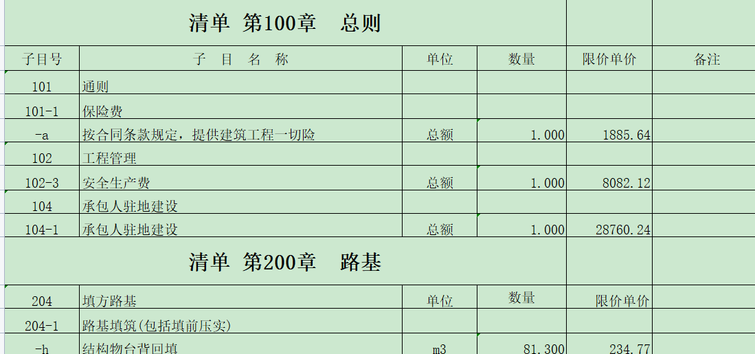 招標清單