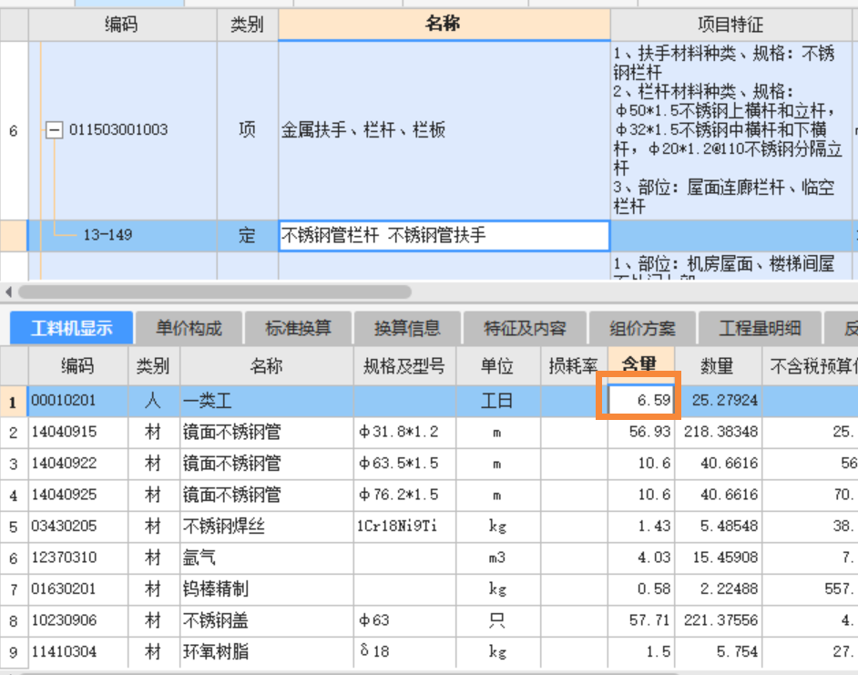 工料機組成