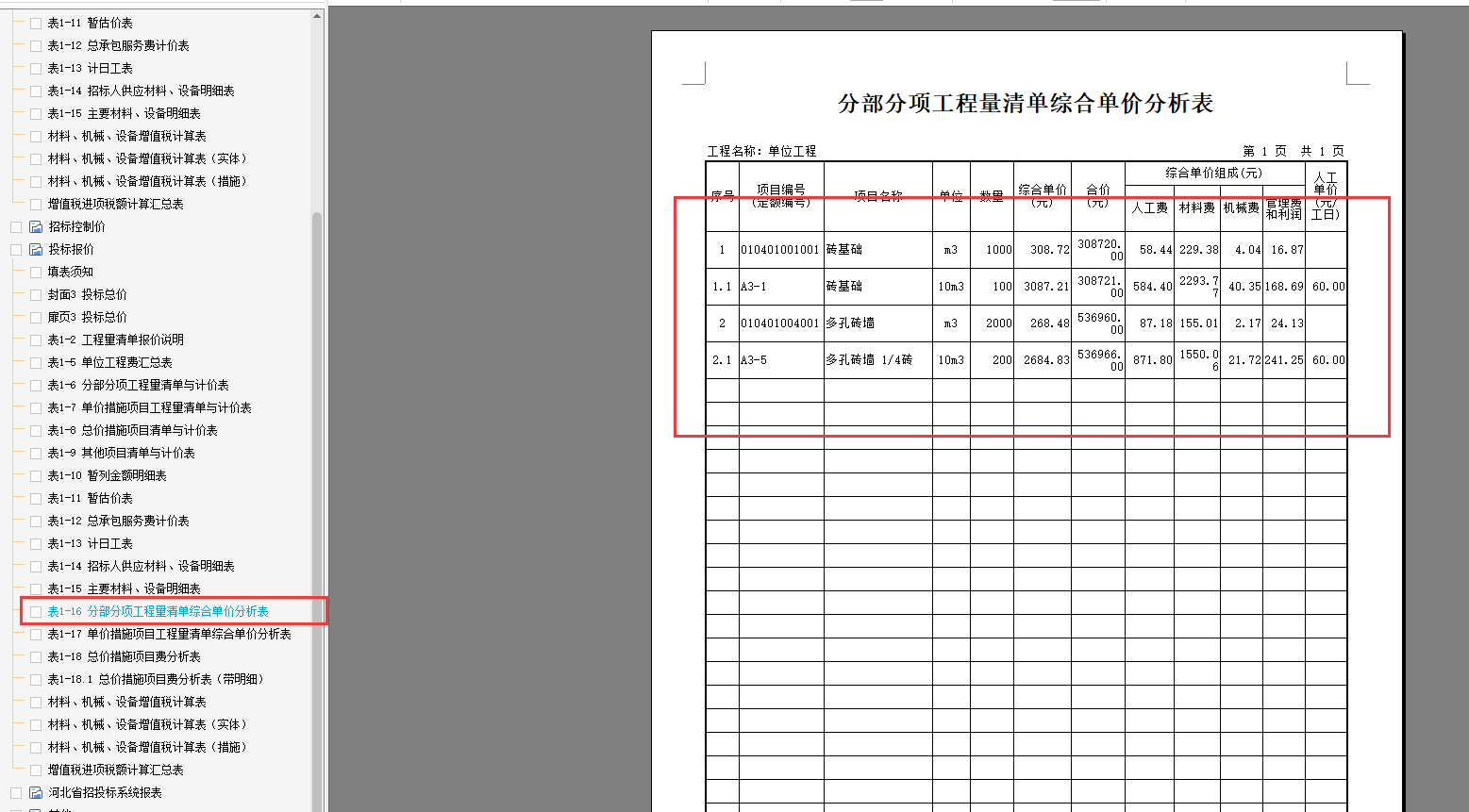 單價(jià)