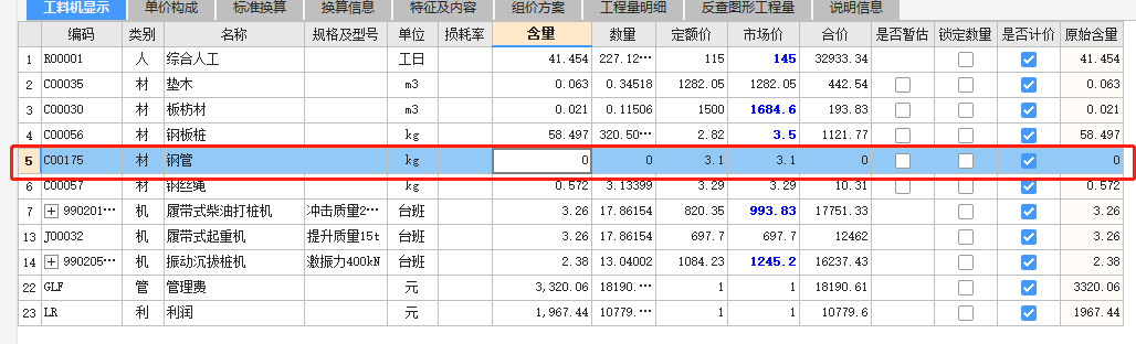 工料機顯示