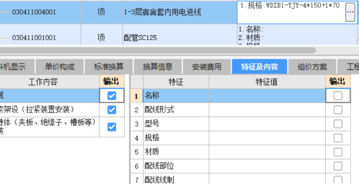 項目特征