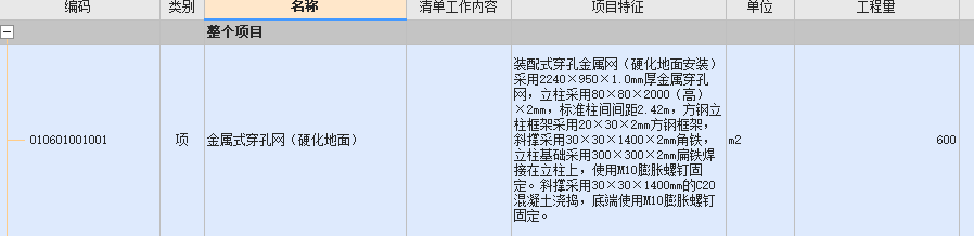 項目特征