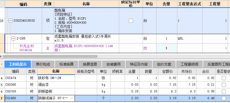 工料機顯示