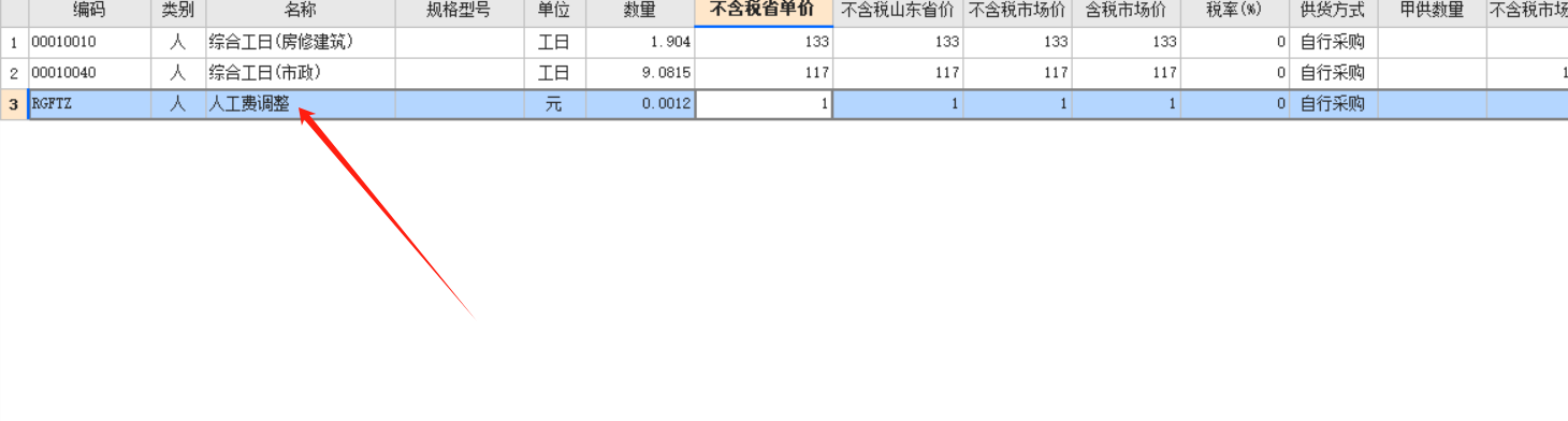 人工費調整