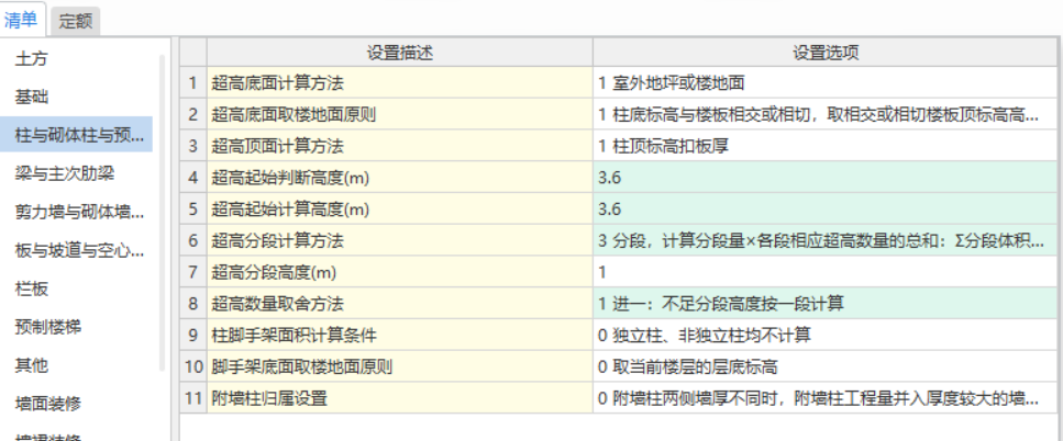 超高部分模板