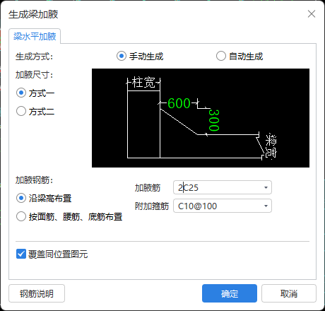 水平加腋