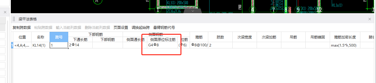 側面原位標注筋