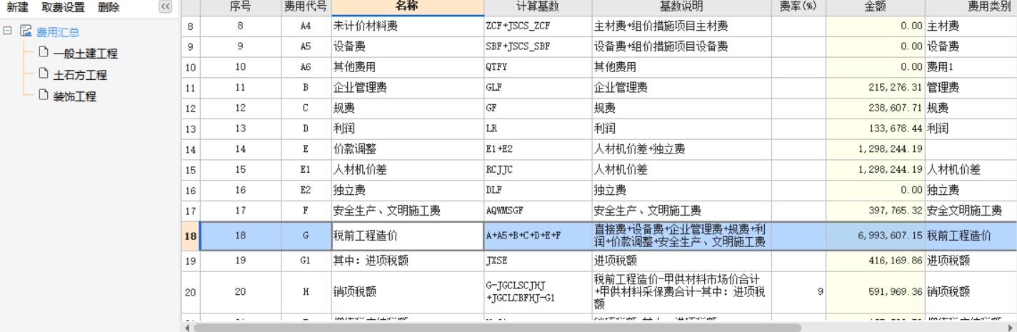 稅前造價(jià)