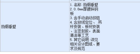 擋煙垂壁套什么定額