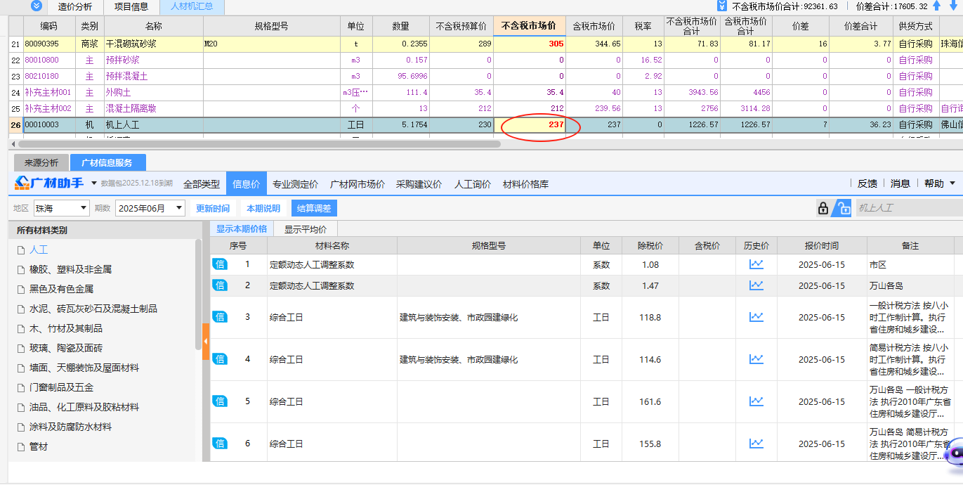 珠海市信息價