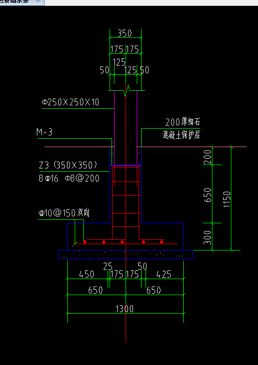 立柱基础钢筋图图片