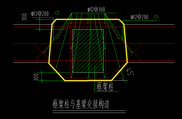 有梁式筏板基礎框架柱與基礎梁節點處的處理