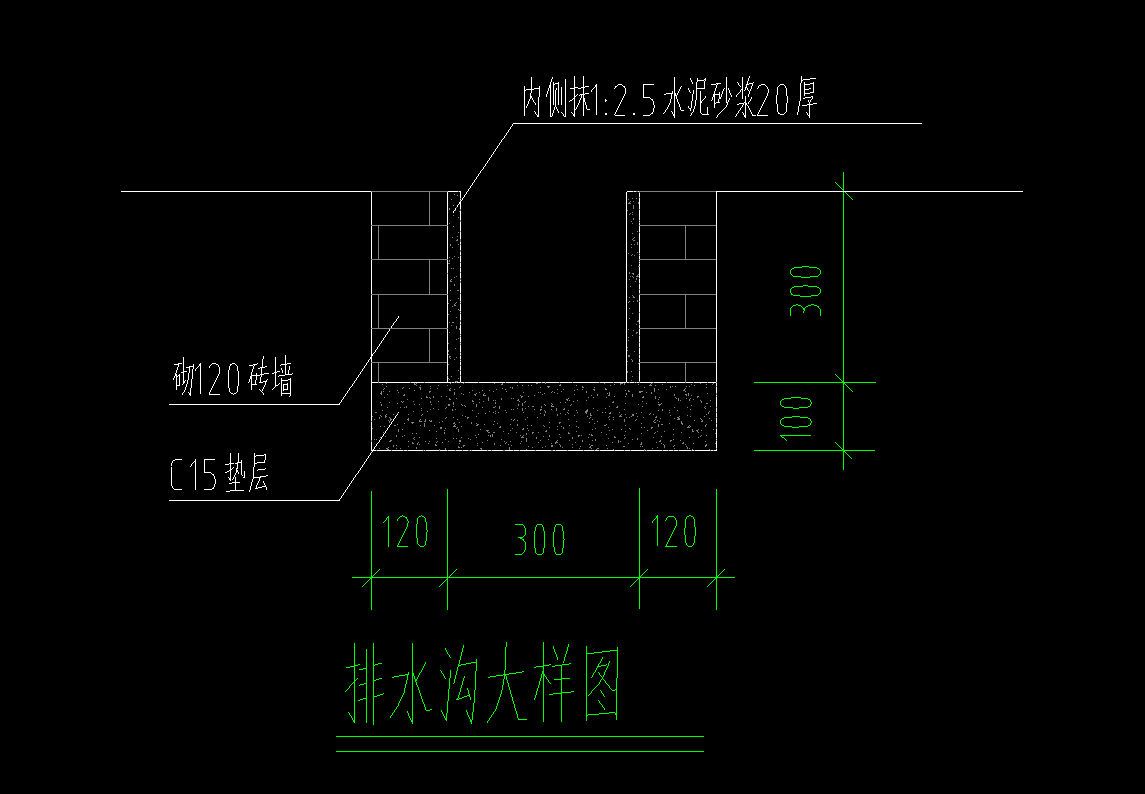 深基坑砖砌排水沟