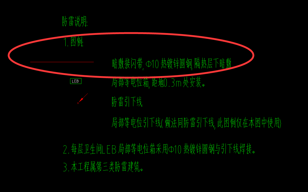 為什麼中間層還有避雷網暗敷的它不應該是接地母線嗎如圖