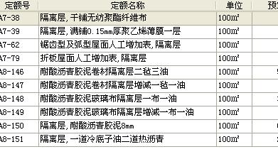 屋面防水卷材中隔離層為04厚聚乙烯膜一層應該套用什麼定額為什麼在