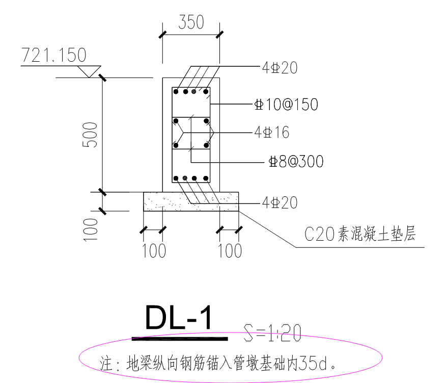 地梁鋼筋的錨固