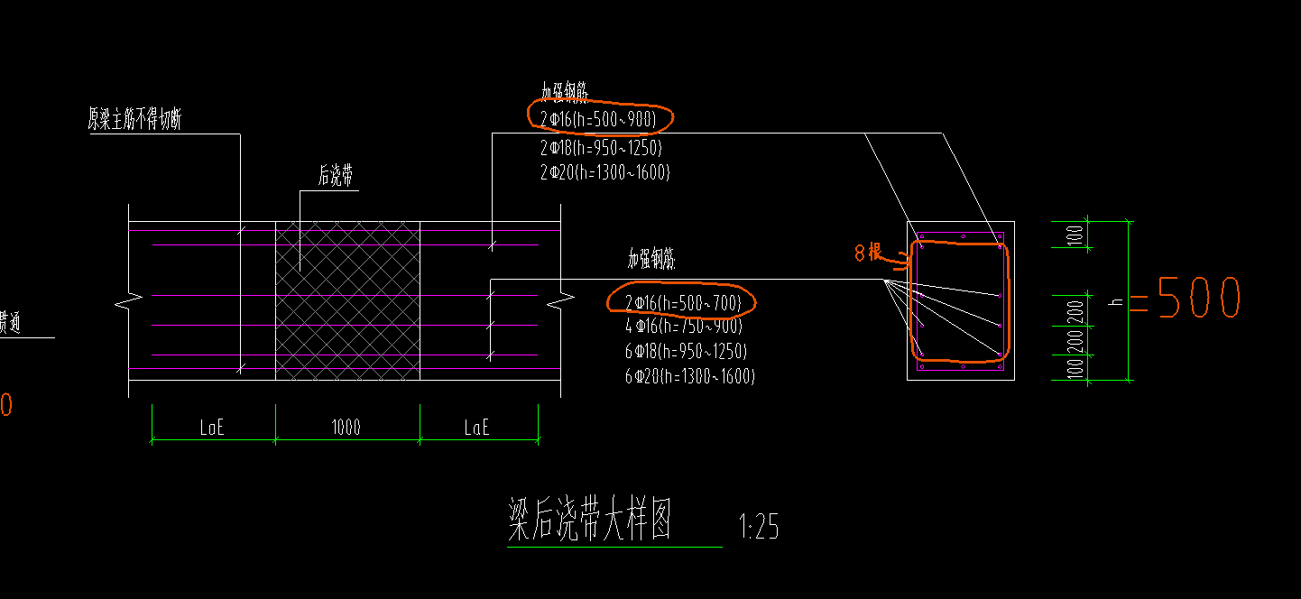 梁後澆帶數據輸入的問題