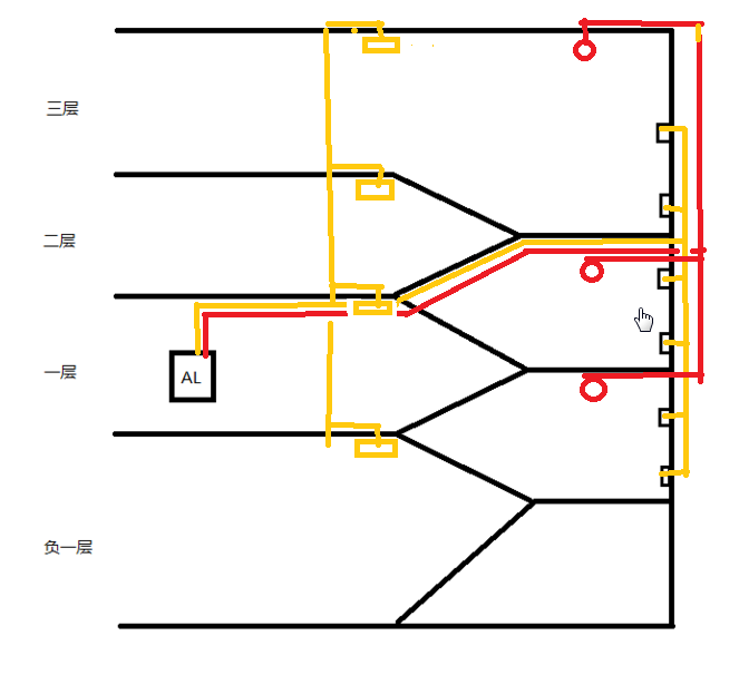 多层楼梯间照明线路图图片
