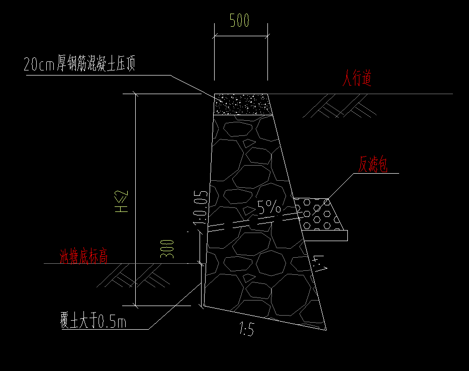 怎么计算挡土墙截面面积