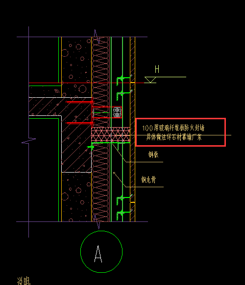 如图,100厚玻璃纤维板防火封堵是防火隔离带吗?