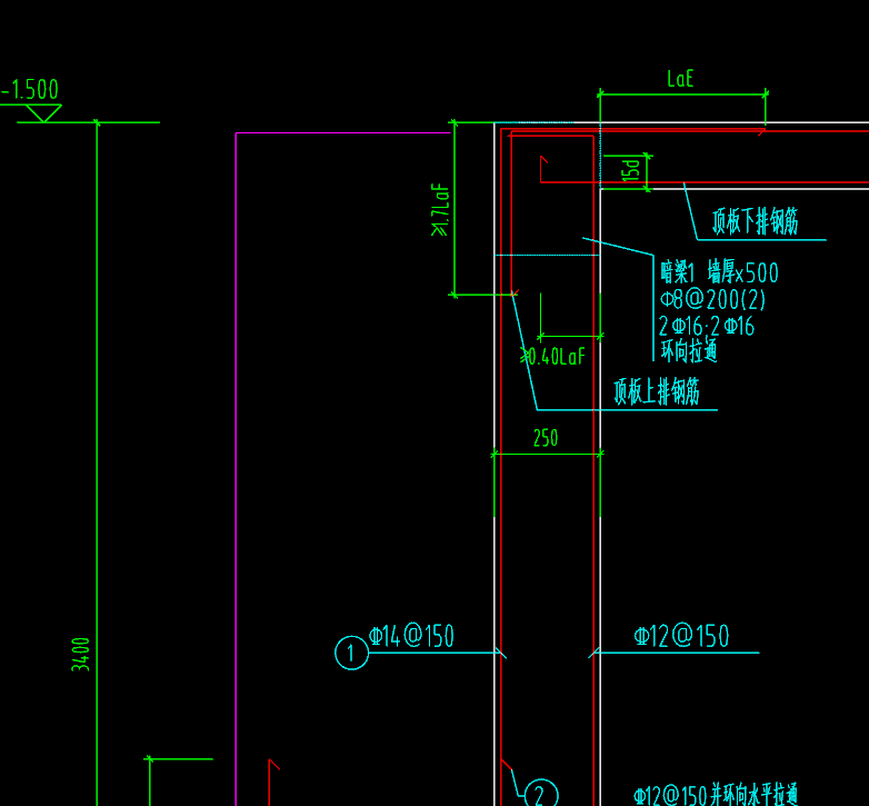 板筋與地下室外牆的錨固節點設置