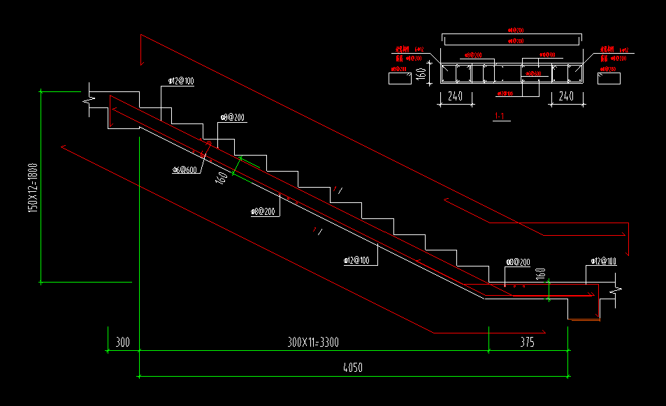 楼梯的分布筋之间有纵筋怎么处理