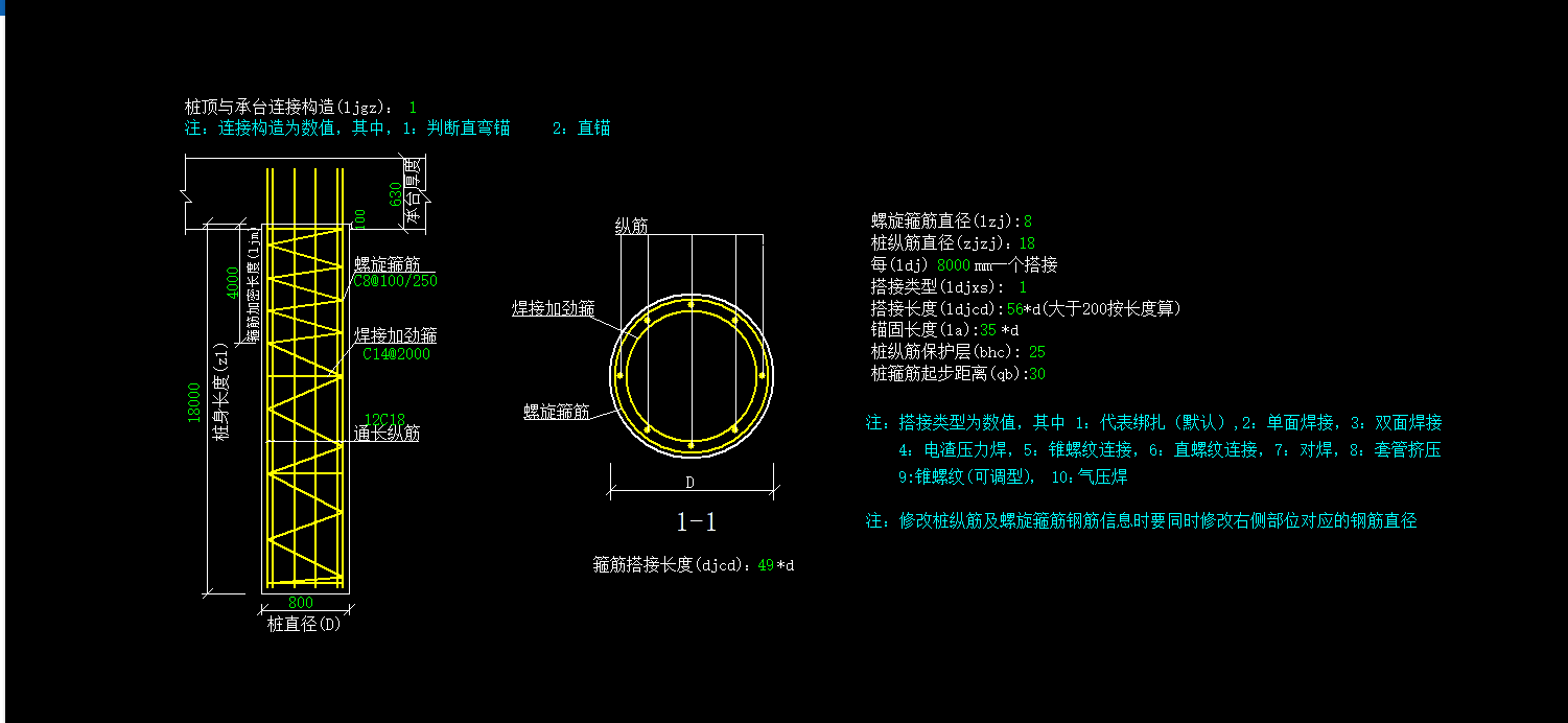 根據圖紙定義,水平鋼筋和螺旋箍筋