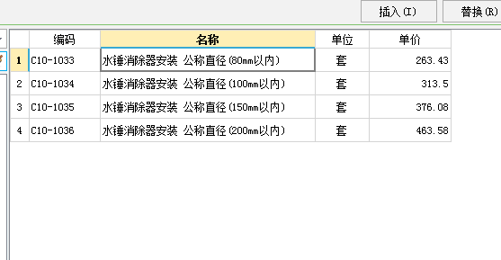 請問安裝定額中水錘消除器套什麼定額