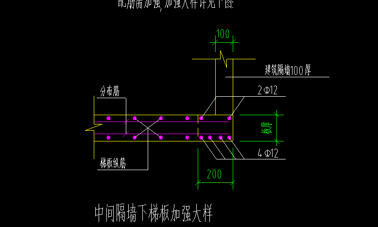 隔墙下面板的附加钢筋怎么处理