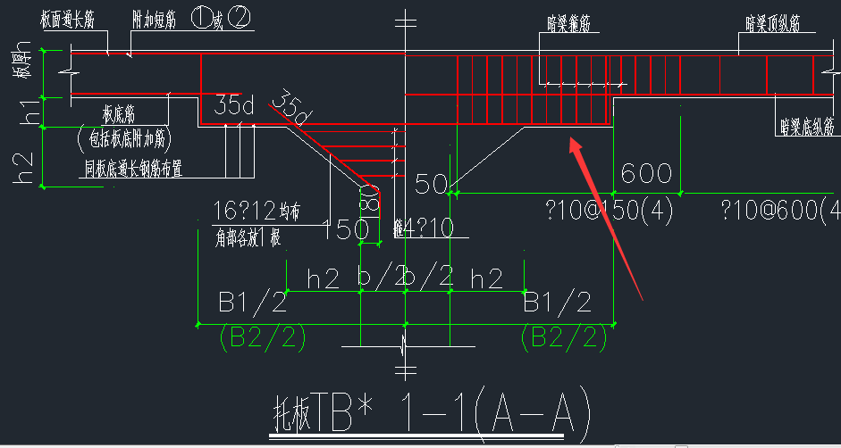 无梁楼板中托板与暗梁节点怎么画