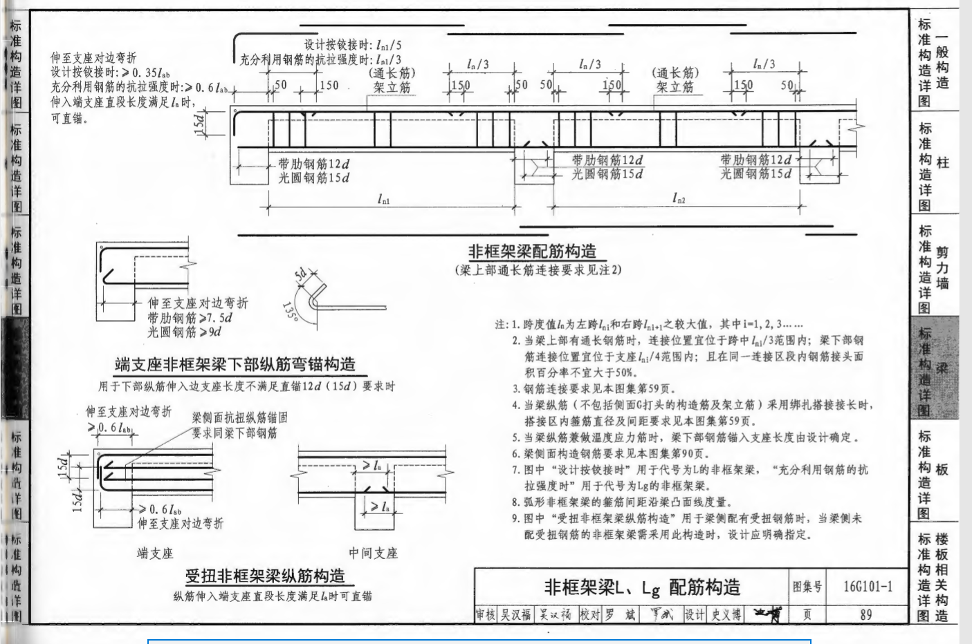 梁與剪力牆平面外相接時,應按16g101-1第89頁的構造做法,是什麼意思