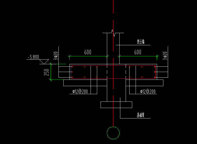 基础梁上部外伸