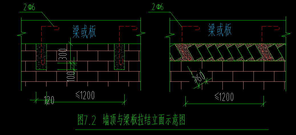 牆長大於5m時牆頂與梁宜有拉結 這時拉結筋應該怎麼設置計算啊