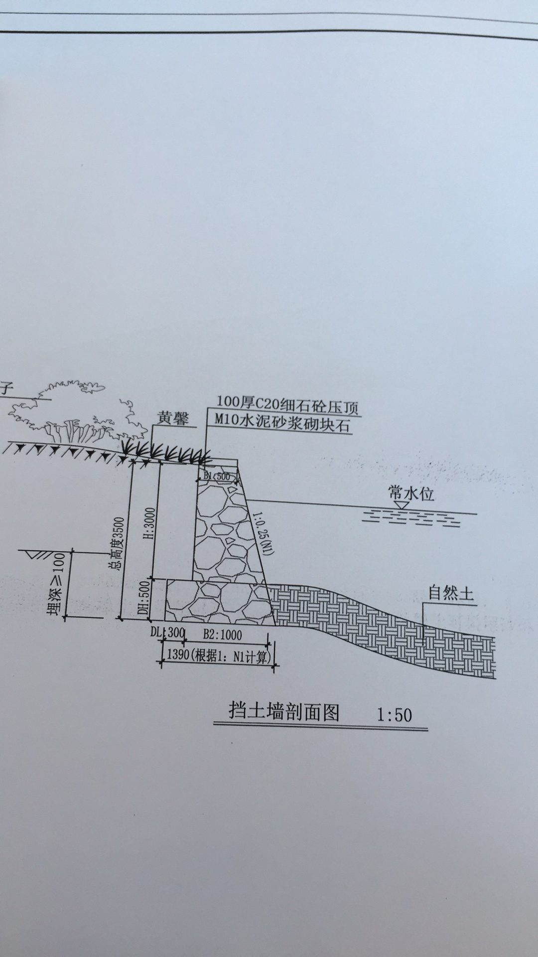 池塘边的挡墙